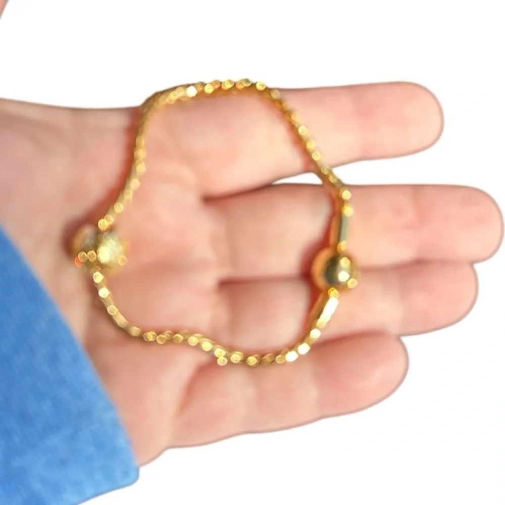 New .925/18k Sunflower Charm and Bracelet